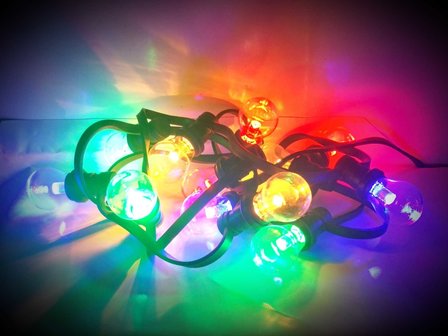 Prikkabel met transparante gekleurde ledlampen
