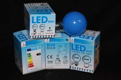 LEDlamp met Blauwe kunststofkap